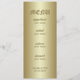 Elegantt flott guld- menykort meny