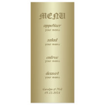 Elegantt flott guld- menykort