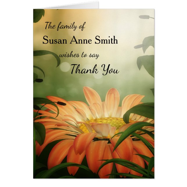 Elegantt fototack för din sympati hälsningskort (Framsidan)