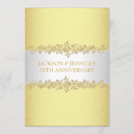 Elegantt guld- årsdagparty för ro 50th inbjudningar