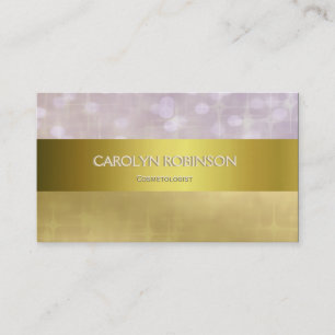 Elegantt guld- Bokeh ljus med det guld- bandet Visitkort