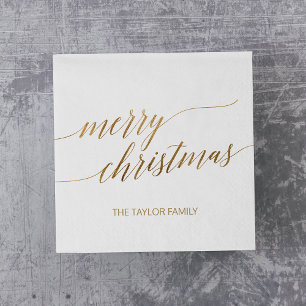 Elegantt guld- Calligraphygod julparty Pappersservett