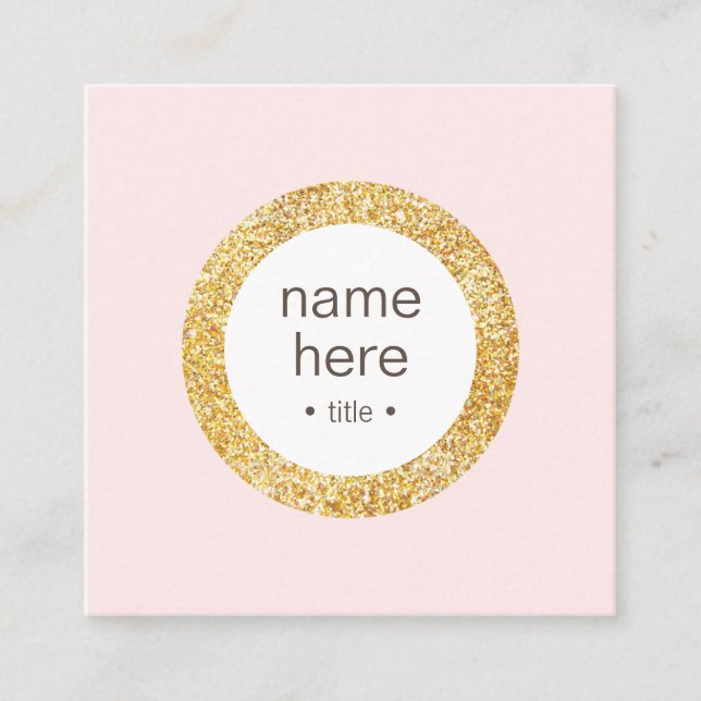 Elegantt guld cirklar glitter kvadrerar fyrkantigt visitkort (Framsida)