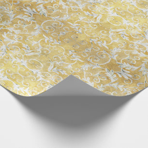 Elegantt guld- damastast mönster presentpapper