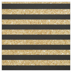 Elegantt guld- glitter och svart randmönster tyg