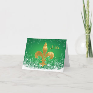 Elegantt guld- kort för tack för Fleur
