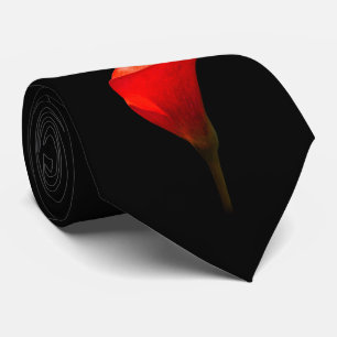 Elegantt guld och Crimson Callaliljar Slips