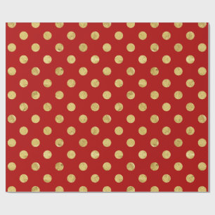 Elegantt guld omkullkastar Polka pricker det rött Presentpapper