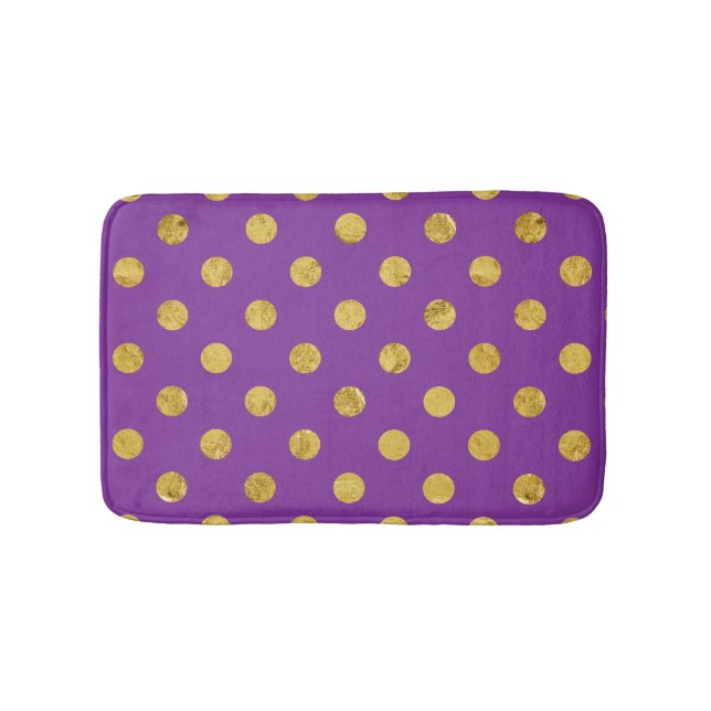 Elegantt guld omkullkastar Polka pricker mönster - Badrumsmatta (Framsidan)