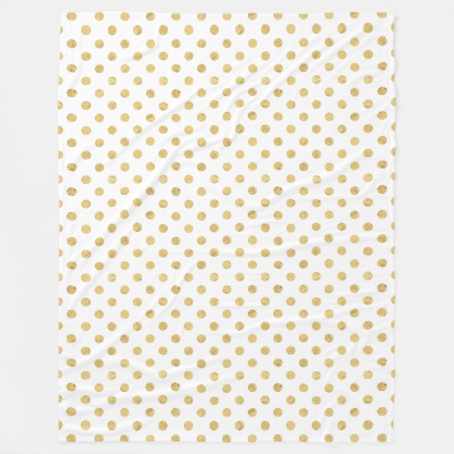 Elegantt guld omkullkastar Polka pricker mönster - Fleecefilt (Framsidan)