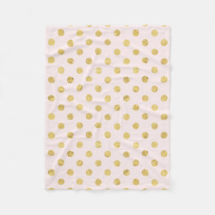 Elegantt guld omkullkastar Polka pricker mönster Fleecefilt