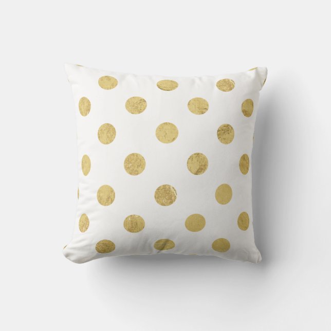Elegantt guld omkullkastar Polka pricker mönster - Kudde (Framsida)