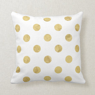 Elegantt guld omkullkastar Polka pricker mönster  Kudde