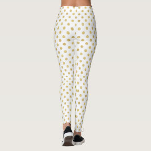 Elegantt guld omkullkastar Polka pricker mönster Leggings