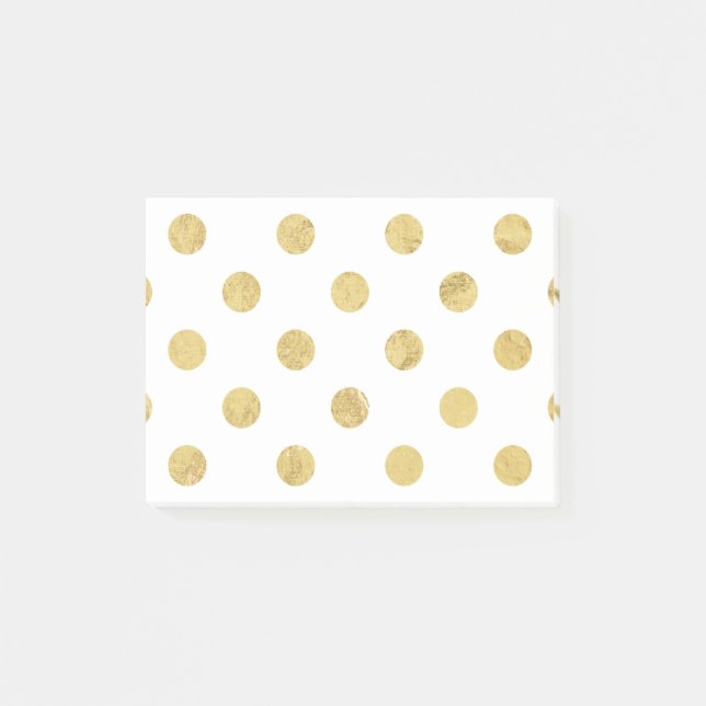 Elegantt guld omkullkastar Polka pricker mönster - Post-it Block (Framsida)