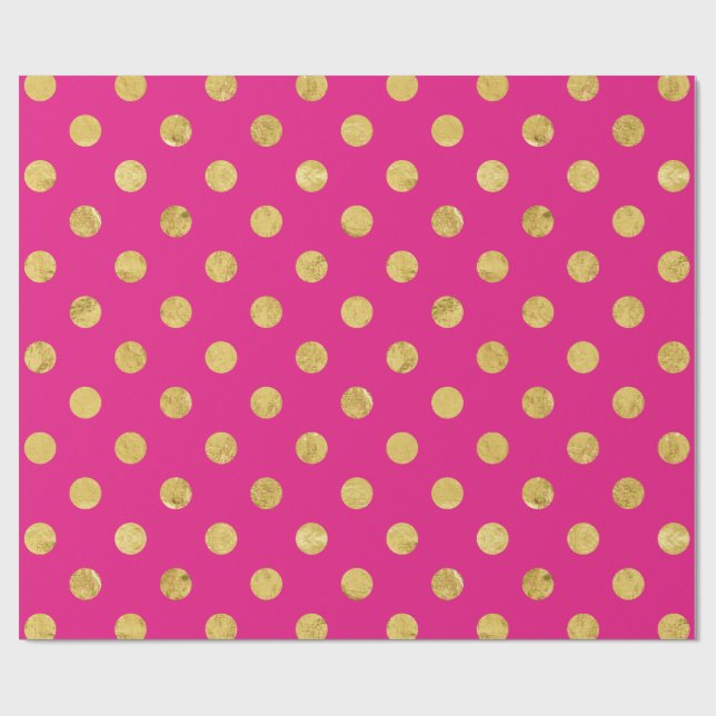 Elegantt guld omkullkastar Polka pricker mönster - Presentpapper (Platt)