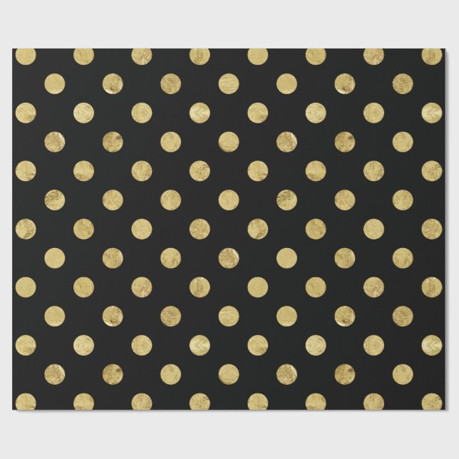 Elegantt guld omkullkastar Polka pricker mönster - Presentpapper (Platt)