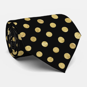 Elegantt guld omkullkastar Polka pricker mönster Slips