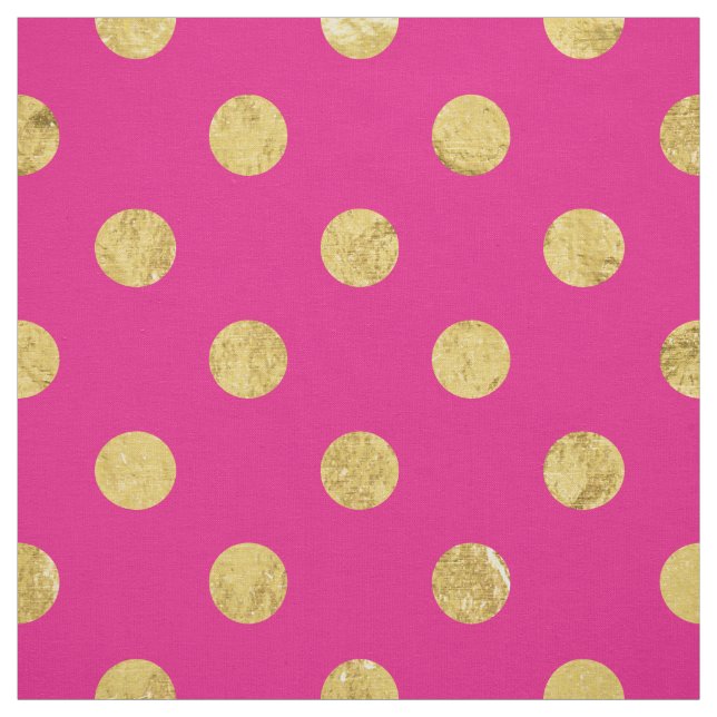 Elegantt guld omkullkastar Polka pricker mönster - Tyg (Provkarta)