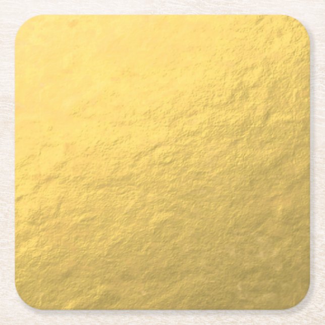 Elegantt guld omkullkastar utskrivavet underlägg papper kvadrat (Framsidan)