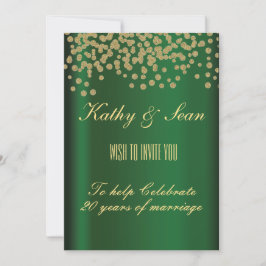 Elegantt guld & smaragd inbjudningar