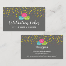 Elegantt guld strilar det Macaron bagerit Visitkort