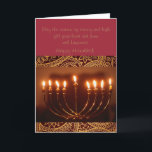 elegantt Hanukkah hälsningkort Helgkort<br><div class="desc">Denna är ett härligt Hanukkah hälsningkort,  som har en underbar menora,  och den guld- stjärnan av David.</div>