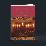 elegantt Hanukkah hälsningkort Helgkort<br><div class="desc">Denna är ett härligt Hanukkah hälsningkort,  som har en underbar menora,  och den guld- stjärnan av David.</div>