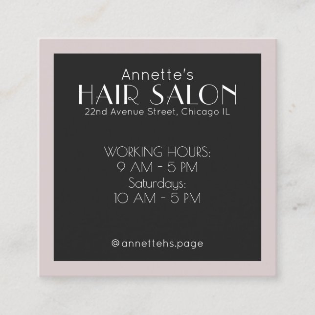 Elegantt inramat flott täcker fyrkantigt visitkort (Framsida)