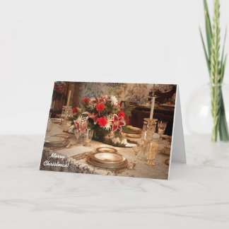 Elegantt julmiddagkort helgkort