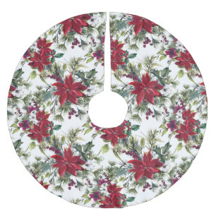 Elegantt julstjärnabukettmönster julgransmatta borstad polyester