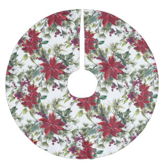 Elegantt julstjärnabukettmönster julgransmatta borstad polyester