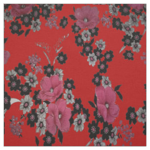 Elegantt kinesiskt blommatrycktyg tyg