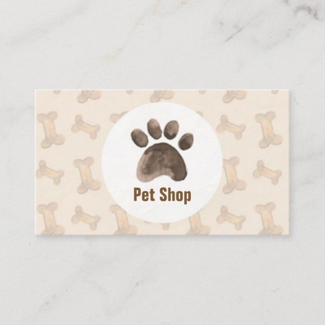 Elegantt kort av vattenfärghusdjurlagret med ben (Framsida)