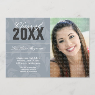 Elegantt krullningsmönster: Silver Inbjudningar