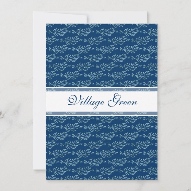 Elegantt lövrikt art nouveaukonsthantverkmönster inbjudningar (Framsida)