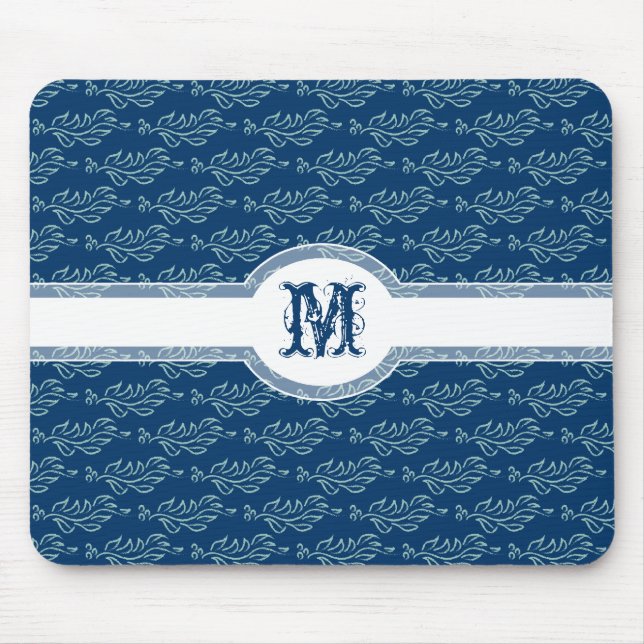 Elegantt lövrikt art nouveaukonsthantverkmönster musmatta (Framsidan)