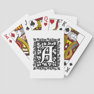 Elegantt medeltida upplyst manuskriptbrev A Spelkort