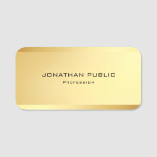 Elegantt Minimalist modernt mallglamourguld Namnbricka