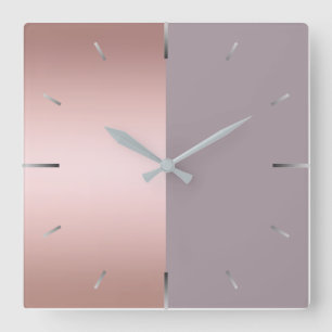 Elegantt & minsta rosa guld & lilor färgar fyrkantig klocka
