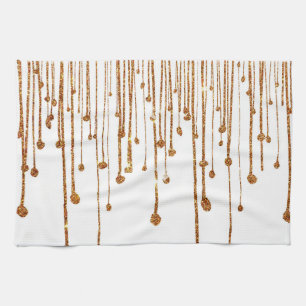Elegantt moderiktigt guld- fauxglittervatten kökshandduk