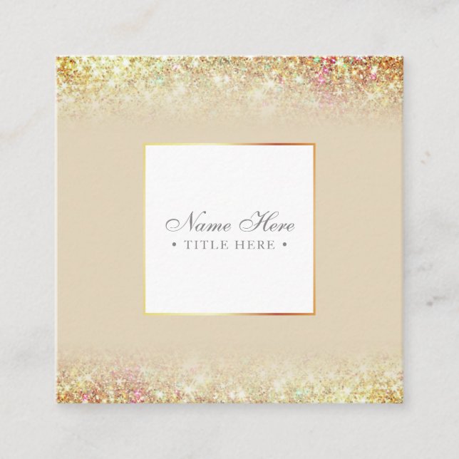 Elegantt moderiktigt Luxe guld kvadrerar Fyrkantigt Visitkort (Framsida)