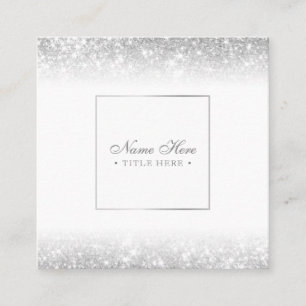 Elegantt moderiktigt Luxe silver kvadrerar Fyrkantigt Visitkort
