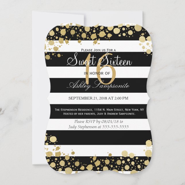 Elegantt modernt Fauxguld Splatters och görar Inbjudningar (Framsida)