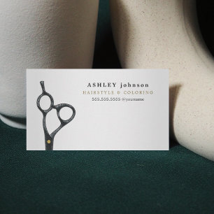 Elegantt modernt Fauxsilver Scissors frisören Visitkort