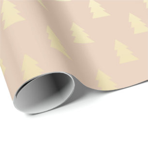 Elegantt & modernt guld- julgranmönster presentpapper