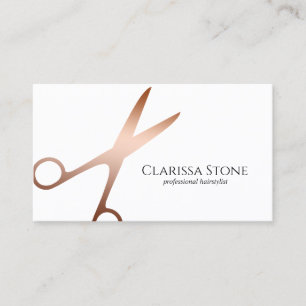 Elegantt & modernt rosa guld scissors visitkort