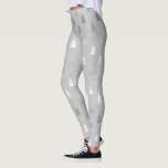 elegantt modernt silverjulgranmönster leggings<br><div class="desc">Stilfullt och gulligt mönster för fauxsilverjulgran.</div>