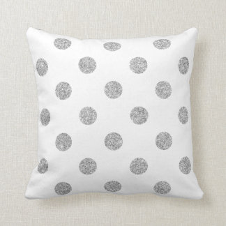 Elegantt mönster för silverglitterpolka dots kudde