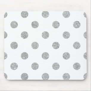Elegantt mönster för silverglitterpolka dots musmatta